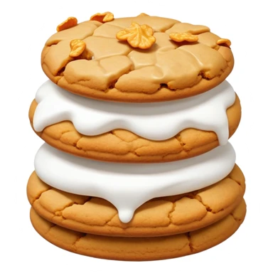 Big butterscotch cookie with cornflakes and marshmallow sauce sticker
