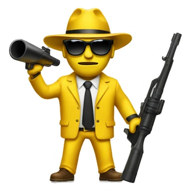 yellow suit mafia with bazooka and sunglasses sticker