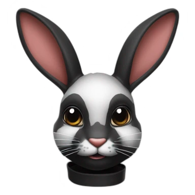 Lapine arlequin moitié du visage gauche noir sticker