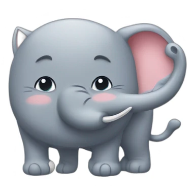 cat with elephant sticker