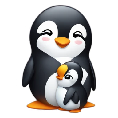 Penguin hugging princess sticker