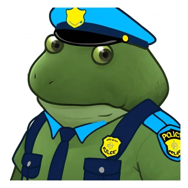 bufo in a police suit sticker