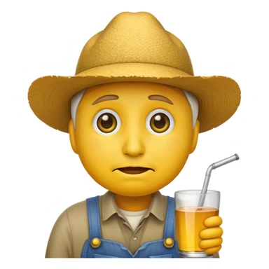 a yellow face default emoji which looks like a farmer with drunk eyes sticker