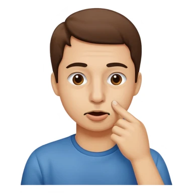 Create an emoji that is picking his nose make it a circle emoji  sticker