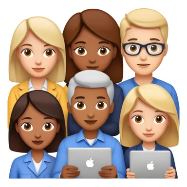 People working together on a project sticker