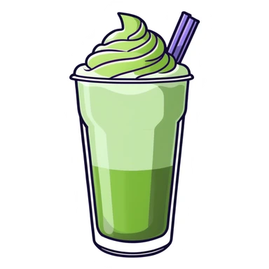 Iced matcha latte with lavender cold foam on top sticker