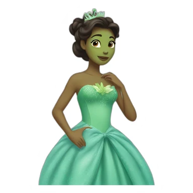 Tiana and the frog blue dress sticker