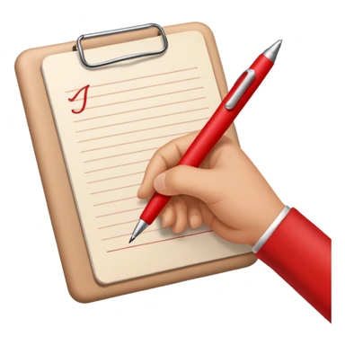 this emoji ✍🏻 with a red pen sticker