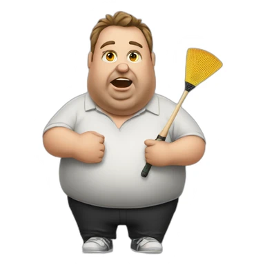 Fat drunk darts player sticker