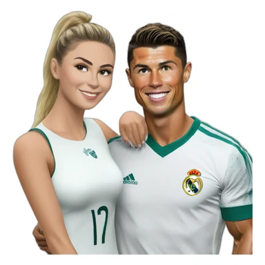 Cristiano Ronaldo  with Léna rhoades sticker