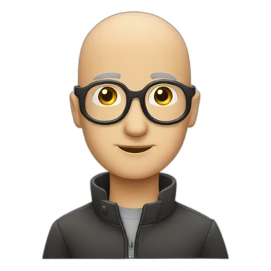 bald detectiv glasses sticker