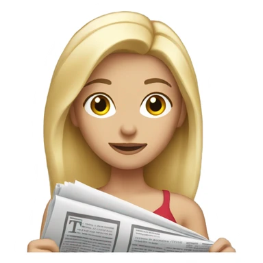 Hot blonde with a newspaper sticker