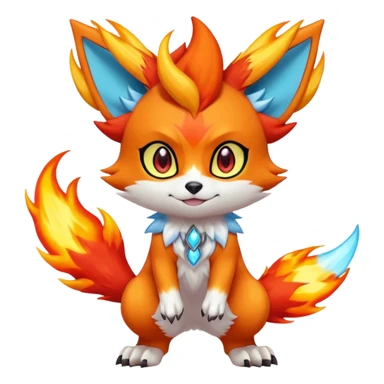 Torracat-Amaura-Fennekin-Fakémon-Digimon-fusion (full body) sticker