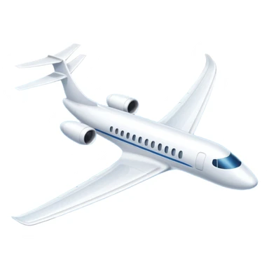 A sleek commercial airplane with long wings and shining white fuselage gliding smoothly through the sky. sticker