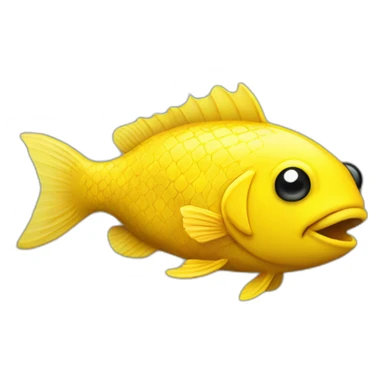 A yellow fish with a smoking walking sticker