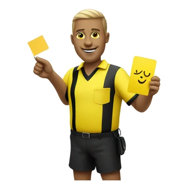 smiley referee showing yellow card sticker