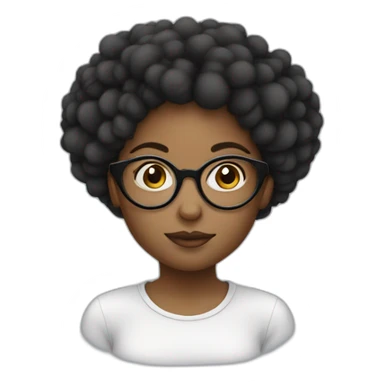 girl with 2 afro puffs and glasses and sleep sticker