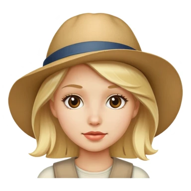 blonde girl in hat portrait sticker