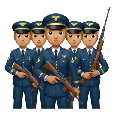 Thousand of gun men standing up sticker