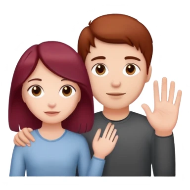 Burgundy haired girl holding brunette boyfriends hand sticker