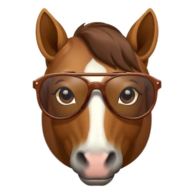 Horse face with sunglasses half rotate sticker
