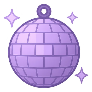 lilac disco ball, twitter emoji style sticker