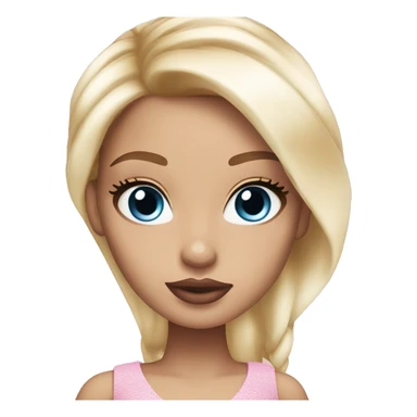 Bratz white skin blond blue eyes light pink lips sticker