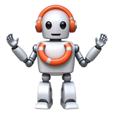 robot with lifebuoy
 sticker