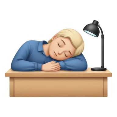 fell asleep on desk sticker