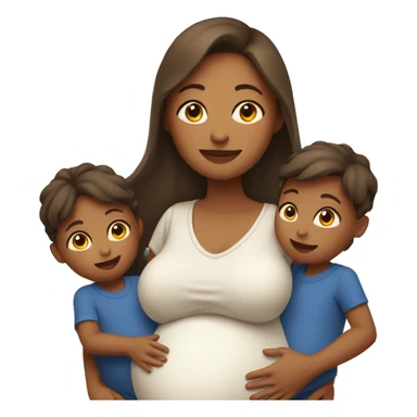 pregnant mom with children sticker