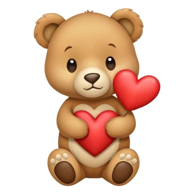 Oso con un corazón , que se tierno  sticker