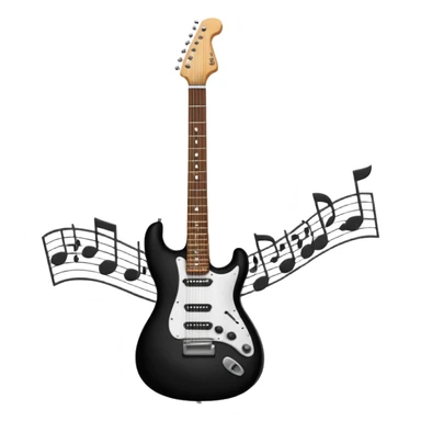 electric guitar and music notes sticker