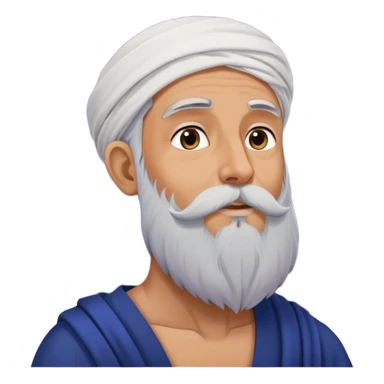 Middle Eastern sage with long beard stroking his beard while gazing up at stars in night sky sticker