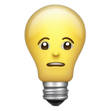 light bulb with little brain and stars inside sticker