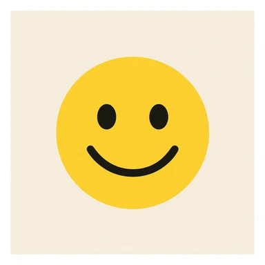classic yellow emoji face, simple smile sticker