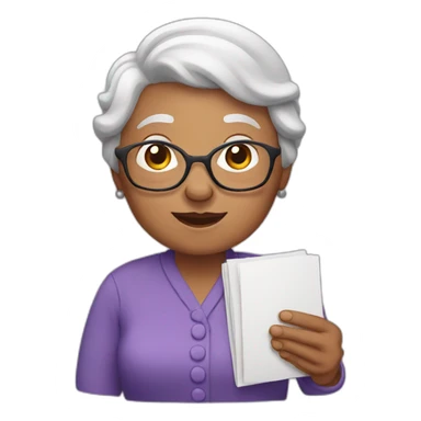 grandma holding sticker