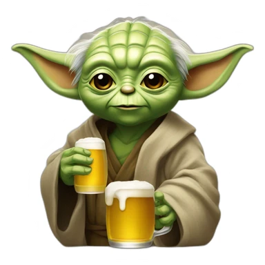 Yoda buvant une bière sticker