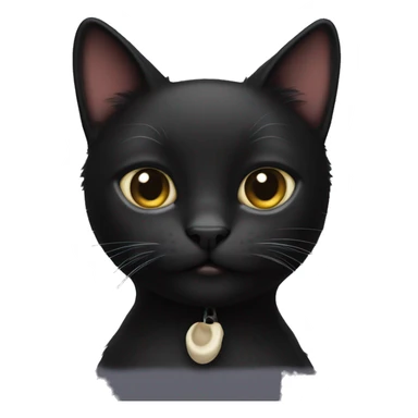 Black cat with nub tail sticker