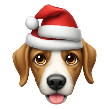 Perro con gorro de navidad sticker