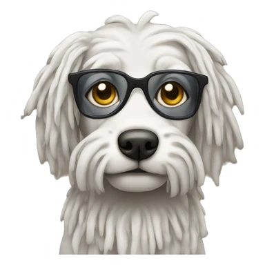Dog with dreads wearing glasses sticker