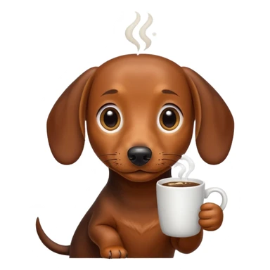brown dachshund coffee with a bit of hair  sticker