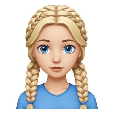 white girl with braided blonde hair  sticker