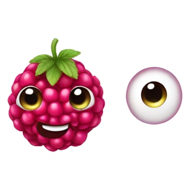 Cute smiling raspberry with cute eyes sticker