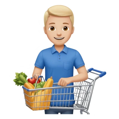 Pushing a shopping cart sticker