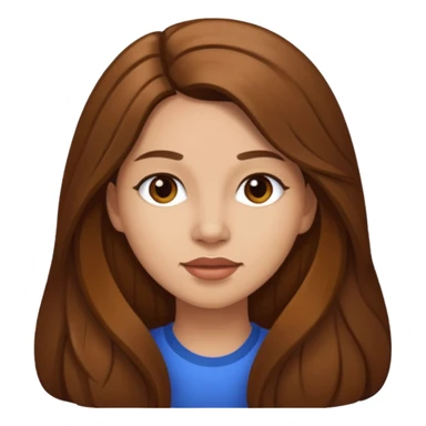 Aundrea Fimbres with long brown hair, light skin sticker