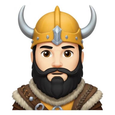 bearded Vikings with black hair sticker
