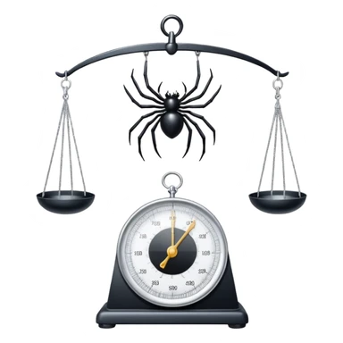 A web on a weighing scale sticker