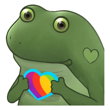 Rainbow heart sticker