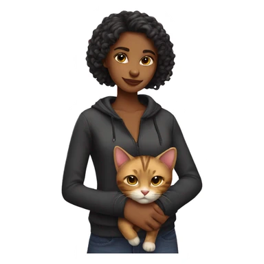 Girl with bold cat sticker