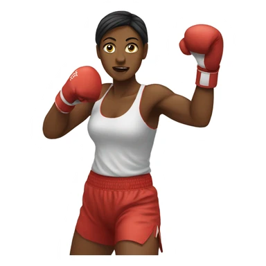 Women boxer throwing punch sticker